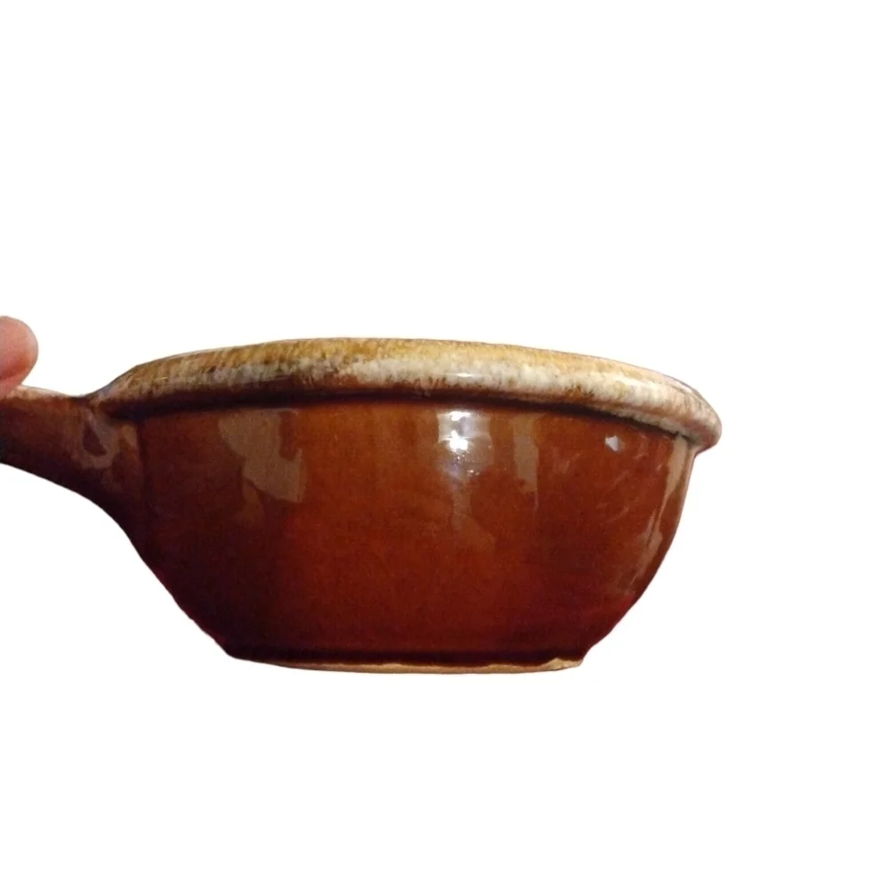 Vintage Hull Pottery Oven Proof Bowl with Handle Cookware Kitchen Baker Lover